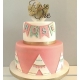 Cake topper personnalisé argent premier anniversaire