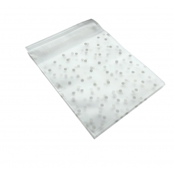 Sachet confiserie semi-opaque à pois blanc