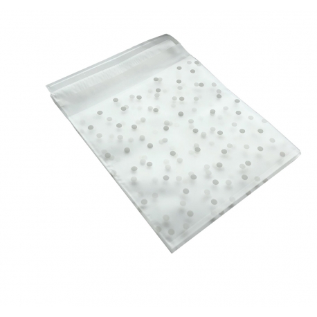 Sachet à confiserie semi-opaque à pois blanc