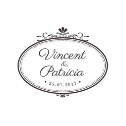 Tampon mariage personnalisé médaille baroque