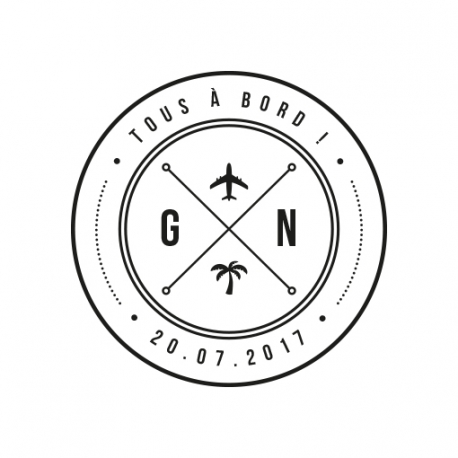 Tampon mariage thème voyage