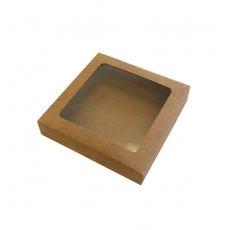 Boîte kraft carrée avec fenêtre transparente