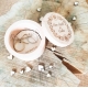 Boîte à alliances ronde en bois mariage fleuri