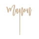 Cake topper en bois prénom calligraphie anniversaire enfant