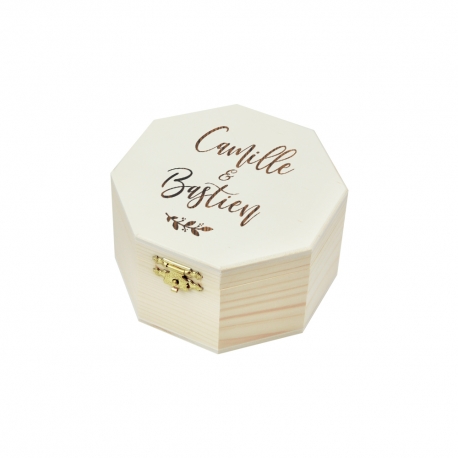 Boîte à alliances personnalisée modèle calligraphie moderne