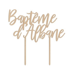 Cake topper baptême calligraphie 2