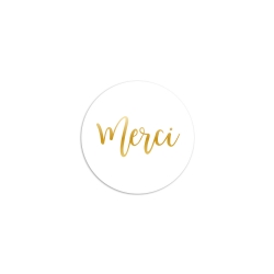Sticker rond merci dorure
