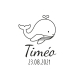 Tampon personnalisé naissance thème marin illustration baleine