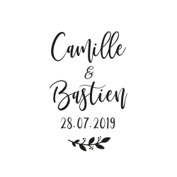 Tampon mariage personnalisé calligraphie moderne