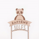 Cake topper baptême original thème panda