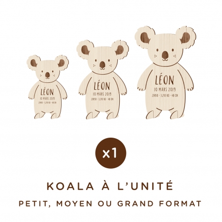 Décoration en bois koala à personnaliser