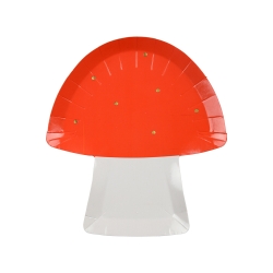 Assiette champignon pour anniversaire forêt