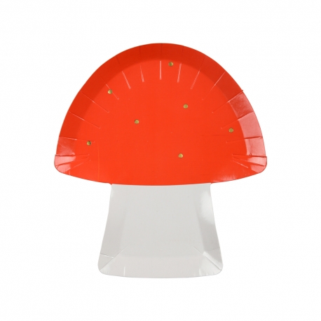 Assiette champignon pour anniversaire forêt