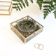 Boîte à alliances personnalisée en verre mariage couronne de fleurs