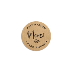 Sticker rond merci kraft