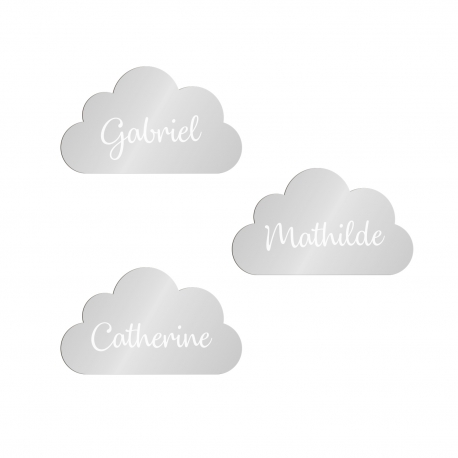 Marque-place personnalisé en forme de nuage pour baptême