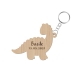 Porte-clef en bois personnalisé cadeaux d'invités baptême dinosaure