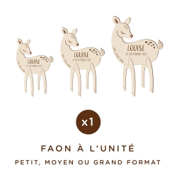 Faon en bois personnalisé avec prénom et date