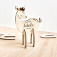Faire-part baptême originaux faon biche en bois