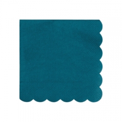 Serviette festonnée bleu vert