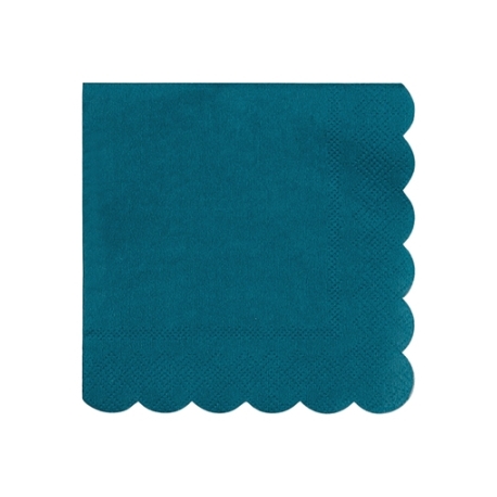 Serviette festonnée bleu vert