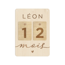 Carte étapes en bois personnalisée mois, 2 pièces