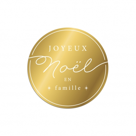 Joli dessous de verre plexiglas or joyeux Noël en famille