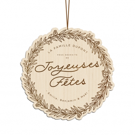 Couronne hivernale de Noël personnalisée pour porte d'entrée