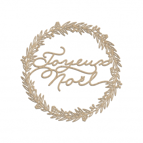 Couronne hivernale en bois, décoration de Noël