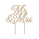 Cake topper mariage en bois Mr & Mrs