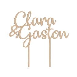 Cake topper personnalisé mariage calligraphie prénoms