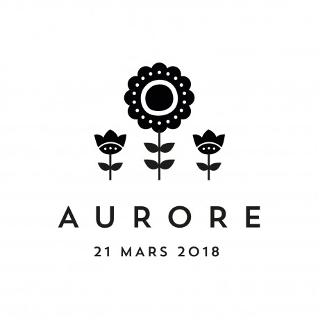 Tampon naissance personnalisé fleurs scandinaves