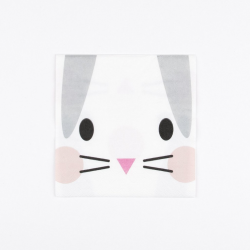 Serviette lapin originale anniversaire ou baptême