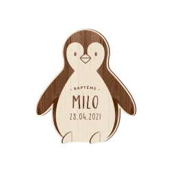 Faire-part baptême pingouin