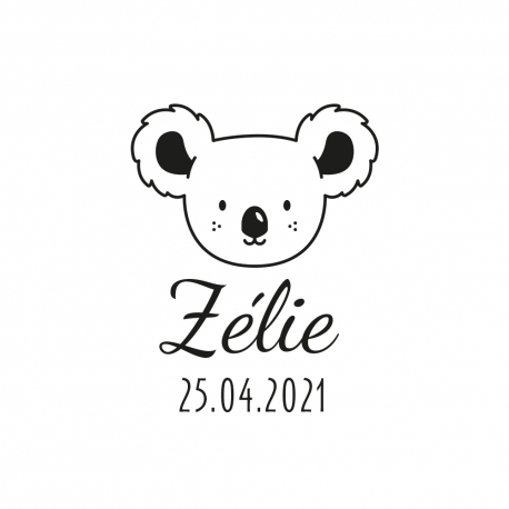 Tampon naissance personnalisé Koala