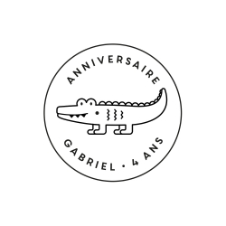 Tampon encreur personnalisé crocodile anniversaire jungle