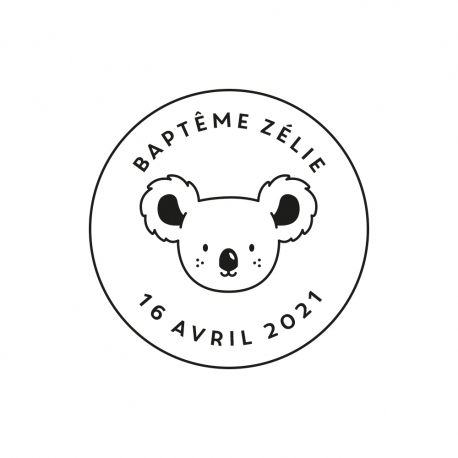 Tampon personnalisé koala anniversaire baptême
