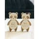 Faire-part baptême original en bois panda