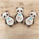Invitation baptêmes originale en bois panda