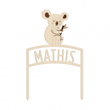 Cake topper personnalisé prénom koala