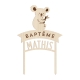 Cake topper baptême en bois thème koala
