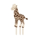 Cake topper en bois forme girafe thème safari