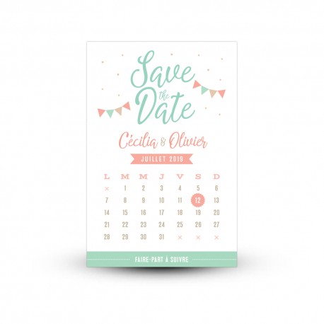 Save the date original personnalisé mariage guinguette