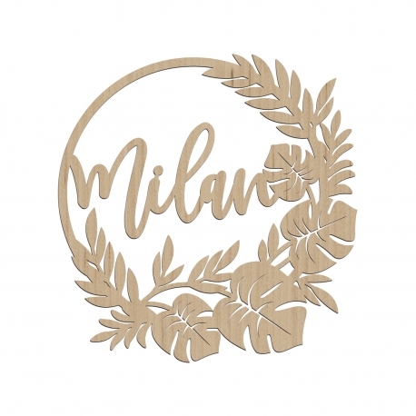 Enseigne murale personnalisée prénom thème jungle