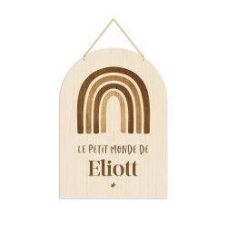 Pancarte personnalisée chambre enfant arc-en-ciel
