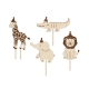 Pics à muffins cake topper animaux savane