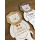 Faire-part naissance en bois thème lion savane