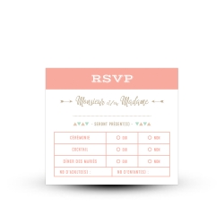 Carton réponse RSVP personnalisé mariage guinguette