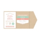 Invitation de mariage guinguette couleurs pastel avec pochette kraft
