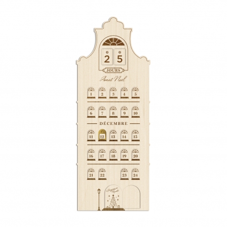 Calendrier de l'Avent maison hollandaise, décoration de Noël